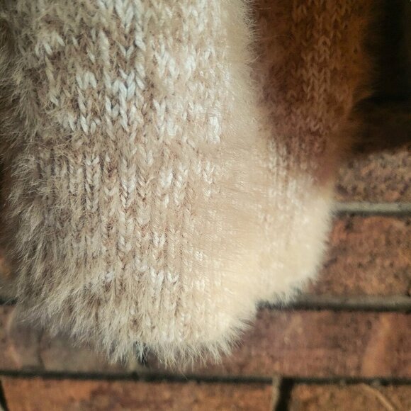 AVA & VIV Women's Chenille Mohair V-Neck Cream/Blush - Size 1X - Picture 7 of 12